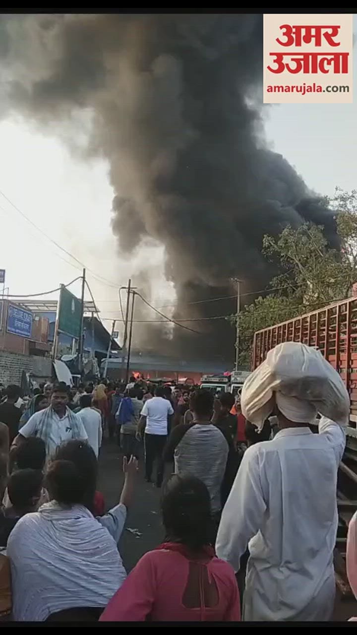 VIDEO : आजादपुर मंडी के शेड में लगी भीषण आग, काफी देर तक उठता रहा धुएं का गुबार