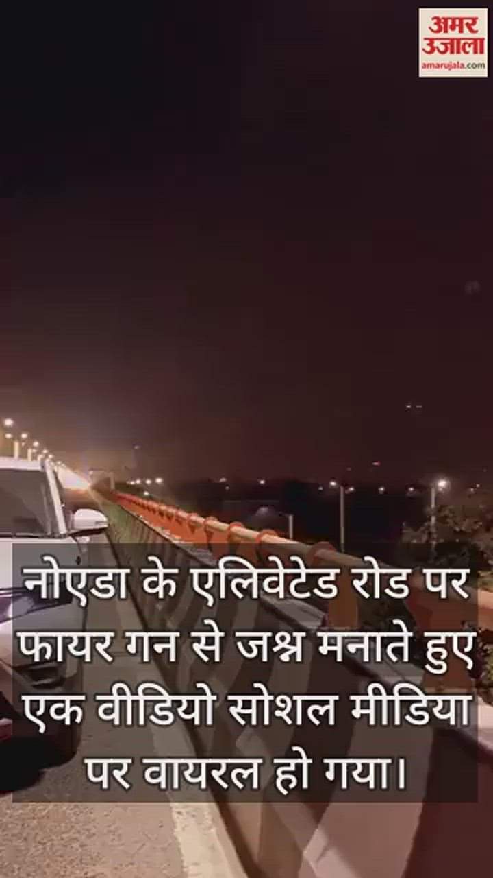 VIDEO : नोएडा के एलिवेटेड रोड पर मनाया जश्न, कार जब्त, कटा चालान