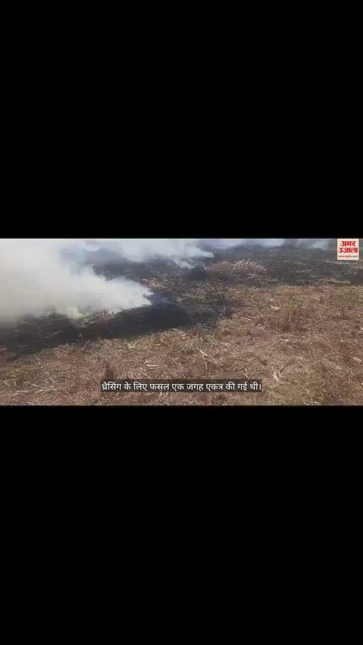 VIDEO : बाजरे के खेत में लगी आग,आंखों के सामने जल गई फसल