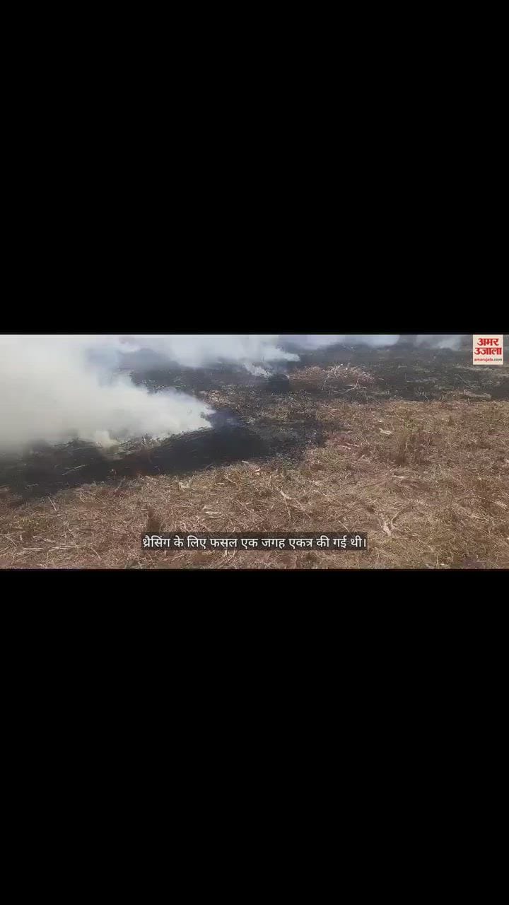 VIDEO : बाजरे के खेत में लगी आग,आंखों के सामने जल गई फसल