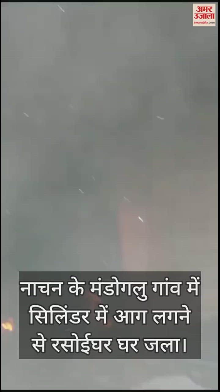 VIDEO : Kitchen burnt due to fire in cylinder in Mandoglu village of Nachan