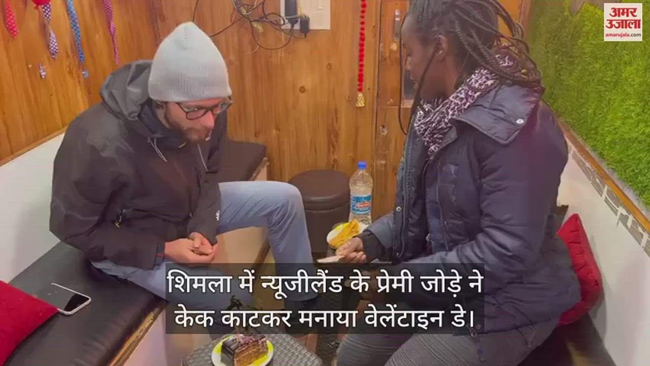 VIDEO : New Zealand loving couple celebrated Valentine's Day by cutting cake in Shimla