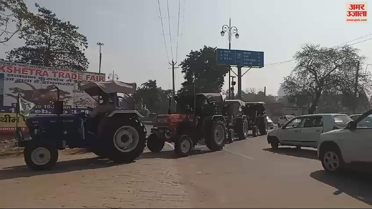 VIDEO : आंदोलनरत किसानों के समर्थन में भाकियू चढूनी गुट का ट्रैक्टर मार्च