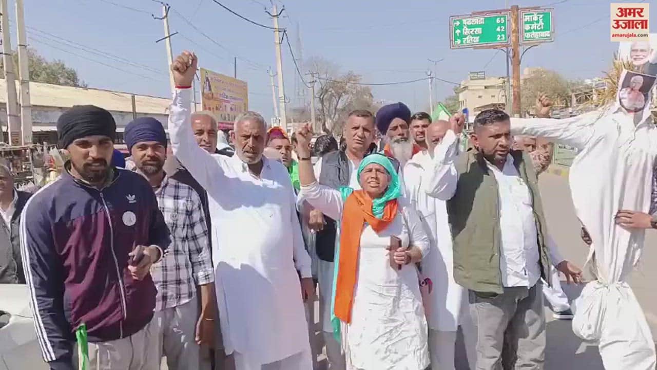 VIDEO : फतेहाबाद में ढाणी गोपाल में सिरसा-चंडीगढ़ रोड किया जाम