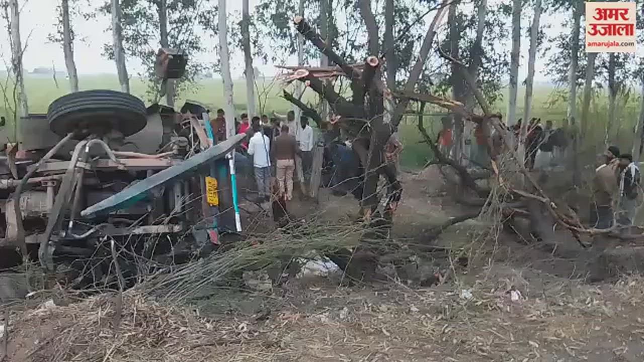 VIDEO : कच्चे तेल से भरा टैंकर पलटा, पेड़ से टकराकर हुआ क्षतिग्रस्त, दो घंटे बाद निकाला गया शव