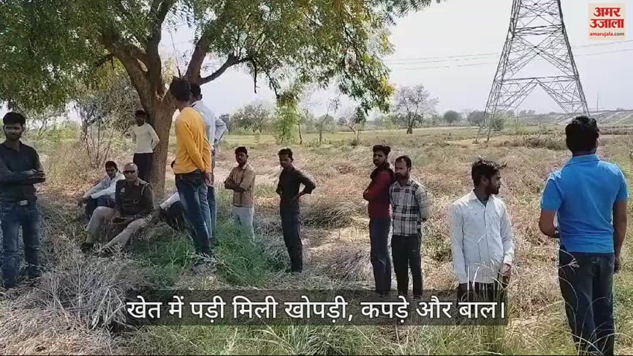 VIDEO : औरैया में खेतों में पड़ी मिली खोपड़ी...कपड़े और बाल भी, खेतों में फसल काट रहे थे मजदूर, जांच में जुटी पुलिस