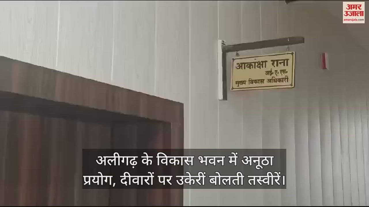 VIDEO : अलीगढ़ के विकास भवन में अनूठा प्रयोग, दीवारों पर उकेरीं बोलती तस्वीरें