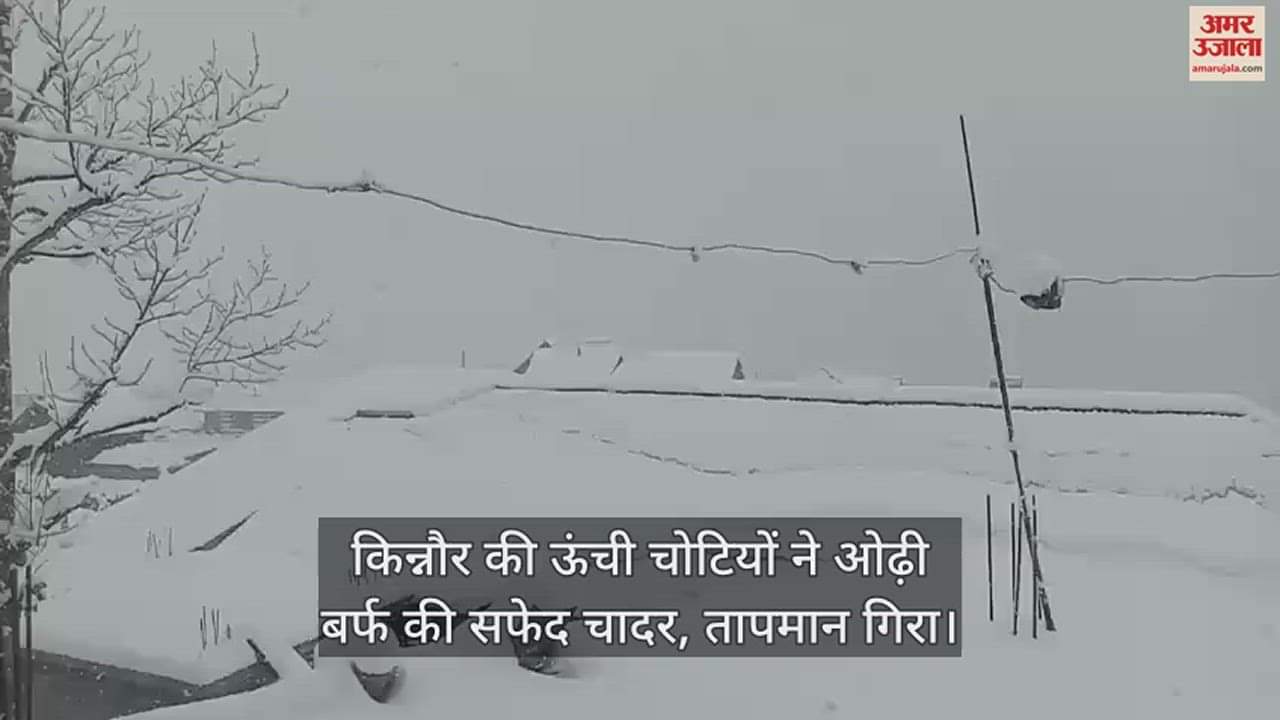 VIDEO : किन्नौर की ऊंची चोटियों ने ओढ़ी बर्फ की सफेद चादर, तापमान गिरा