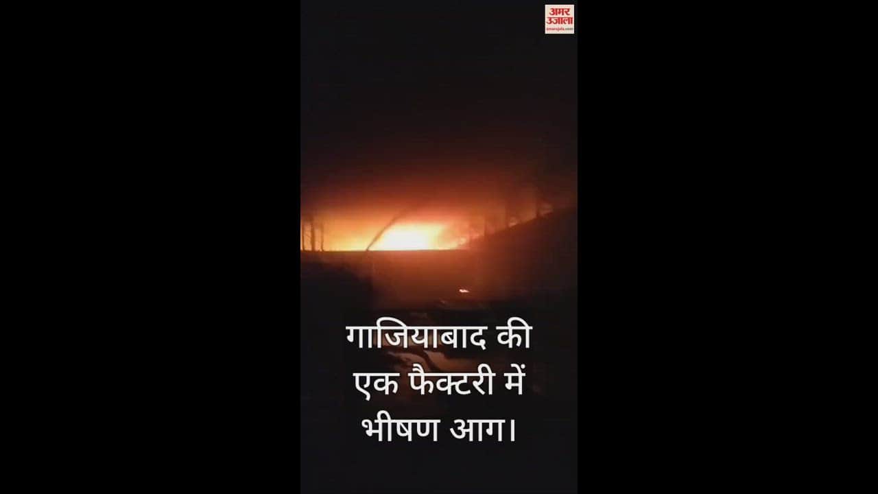 VIDEO : गाजियाबाद के लाल कुआं इलाके में एक फैक्टरी में भीषण आग, दमकल की 12 गाड़ियां काबू पाने में जुटीं