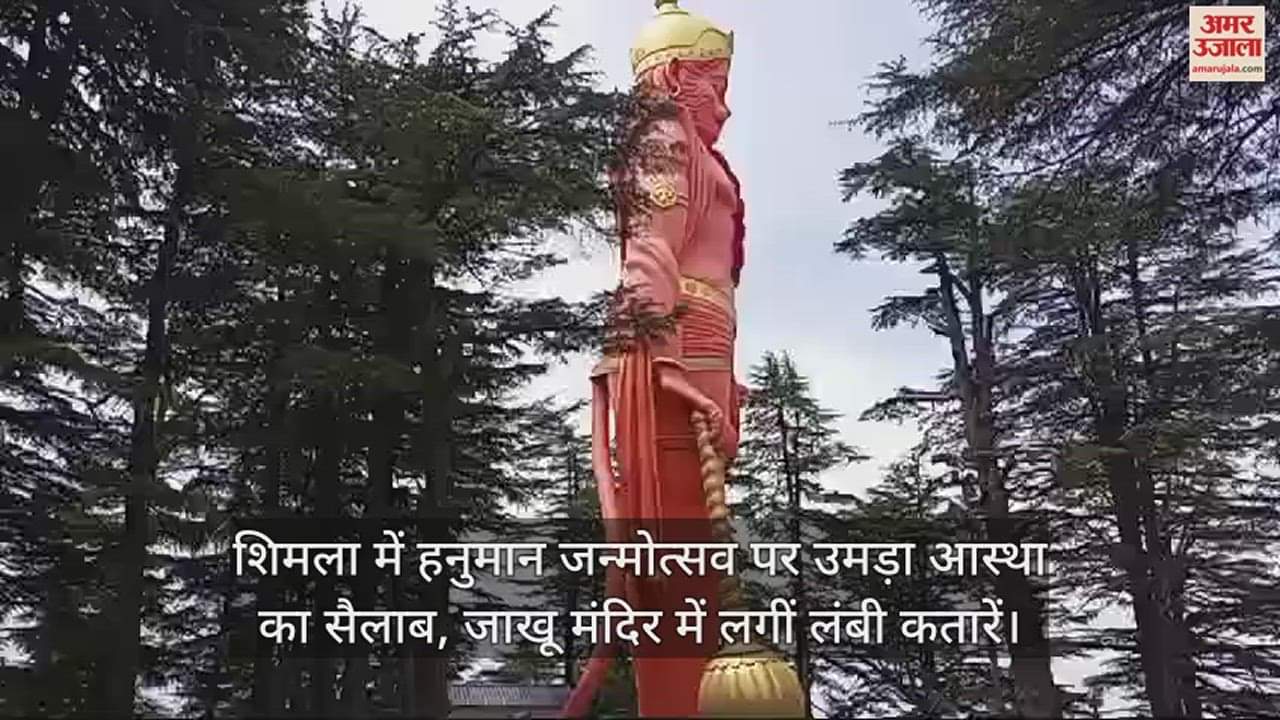 VIDEO : Flood of faith gathered on Hanuman Janmotsav in Shimla, long queues formed in Jakhu temple