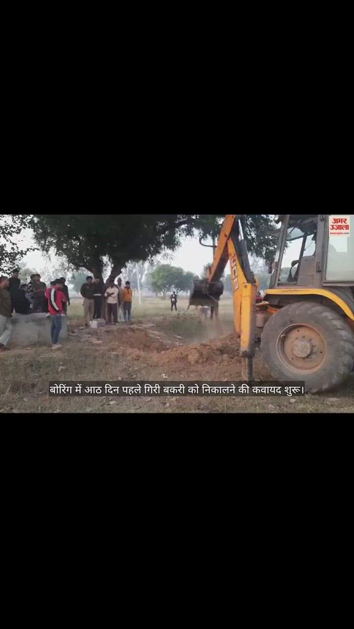 VIDEO : बोरिंग में आठ दिन पहले गिरी बकरी को निकालने की कवायद शुरू