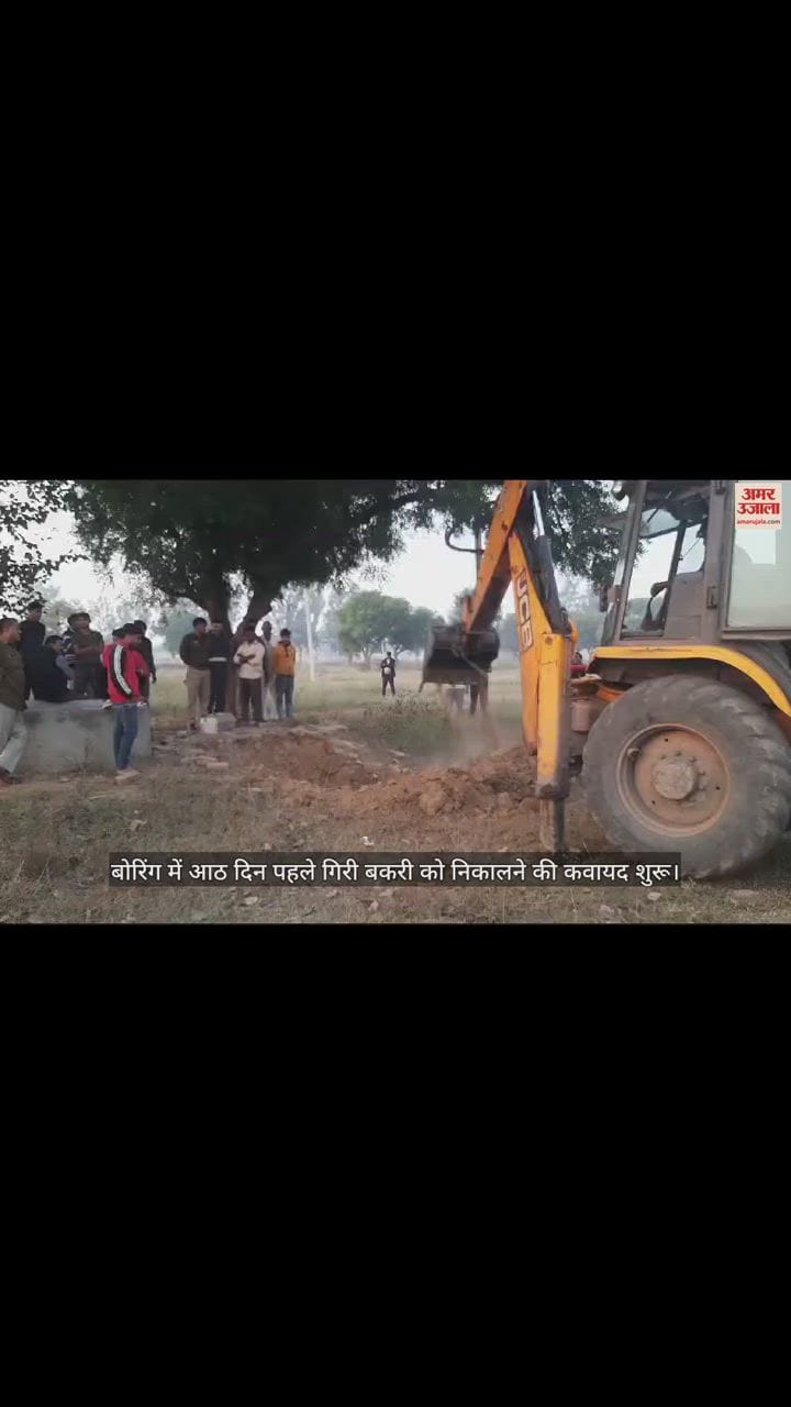 VIDEO : बोरिंग में आठ दिन पहले गिरी बकरी को निकालने की कवायद शुरू