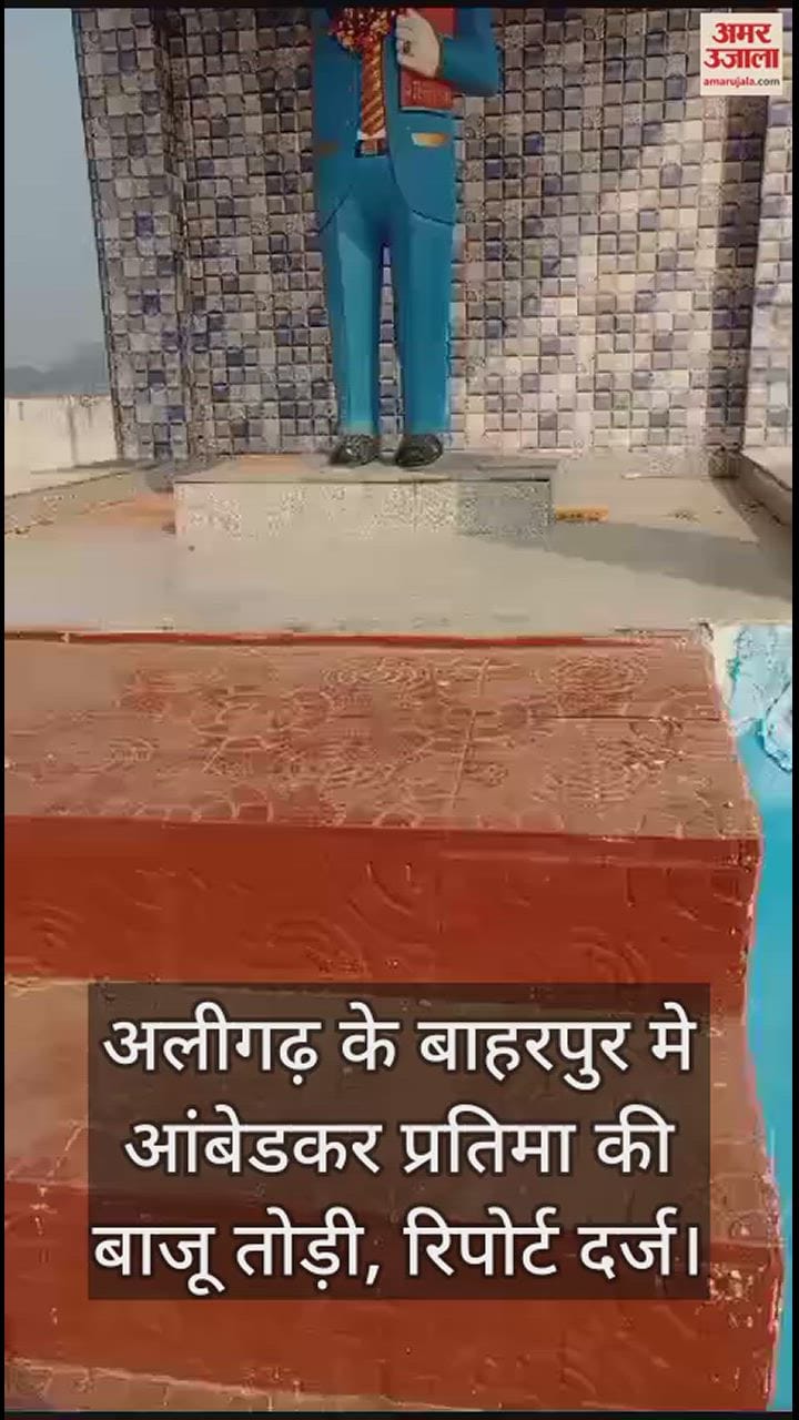 VIDEO : अलीगढ़ के बाहरपुर मे आंबेडकर प्रतिमा की बाजू तोड़ी, रिपोर्ट दर्ज