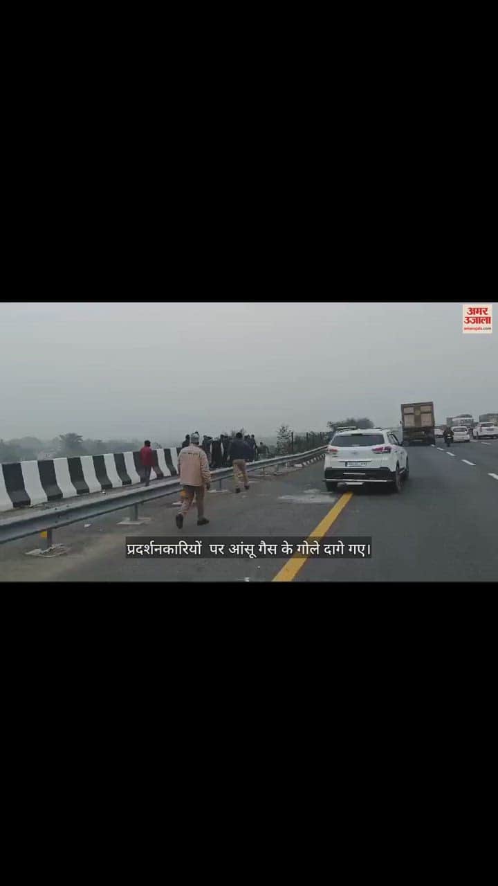 VIDEO : मैनपुरी में ट्रक ड्राइवर और पुलिस के बीच झड़प, पथराव से मची भगदड़; दागे गए आंसू गैस के गोले