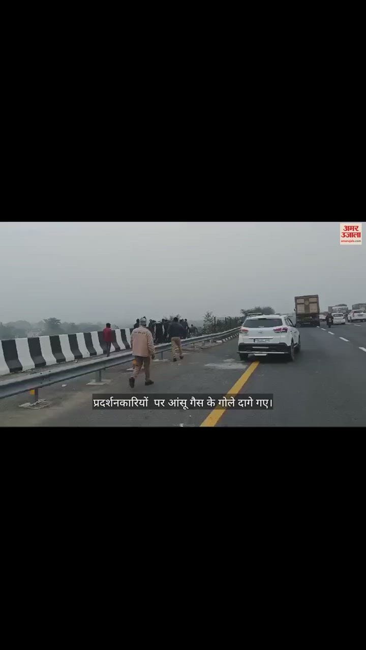 VIDEO : मैनपुरी में ट्रक ड्राइवर और पुलिस के बीच झड़प, पथराव से मची भगदड़; दागे गए आंसू गैस के गोले