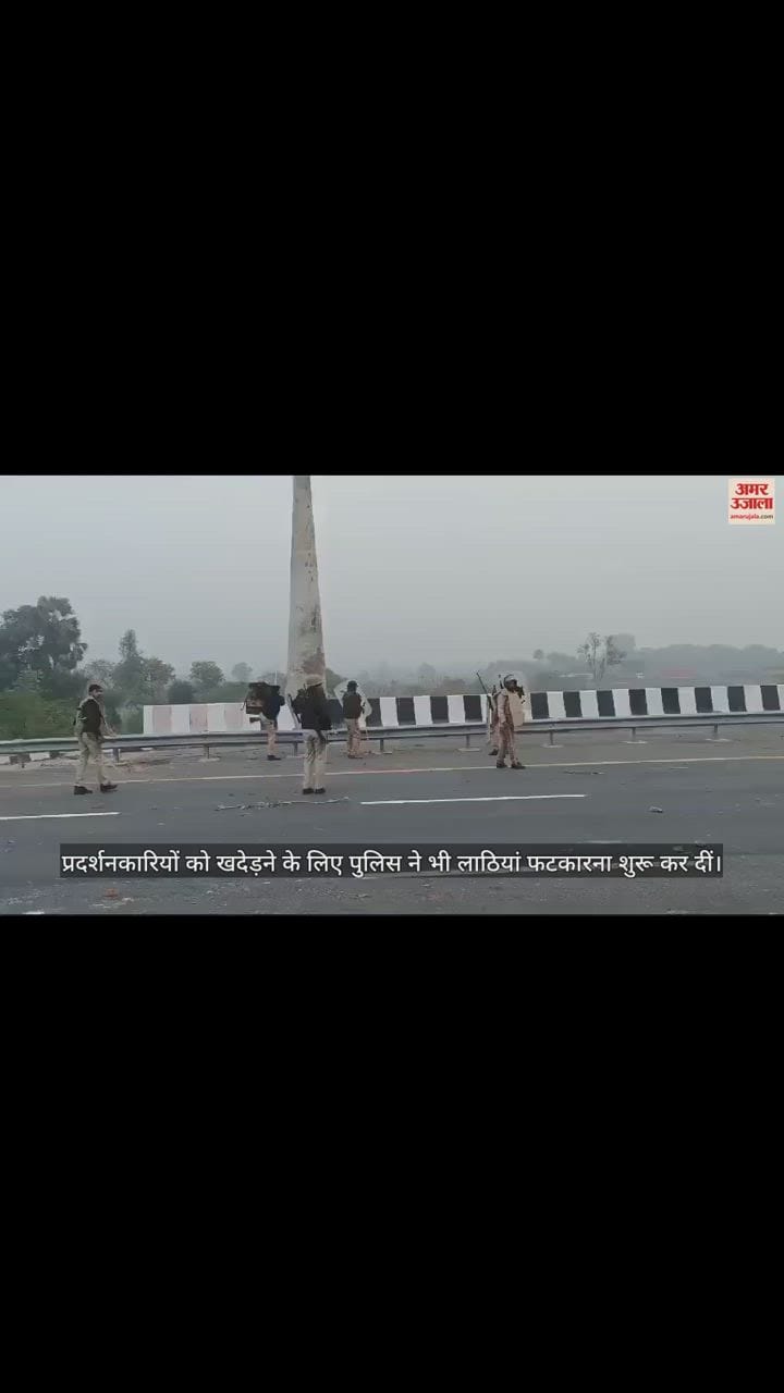 VIDEO : मैनपुरी में ट्रक ड्राइवरों ने किया पुलिस पर पथराव, वीडियो आया सामने