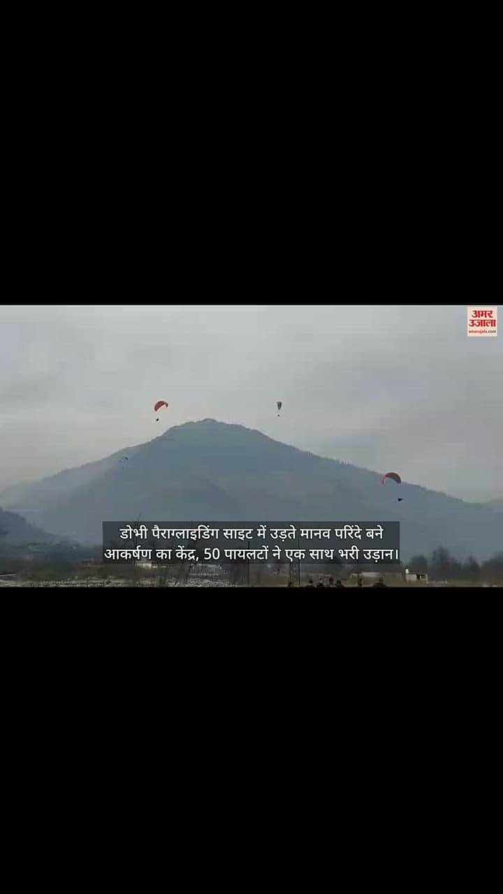 VIDEO : Flying human birds become the center of attraction in Dobhi Paragliding Site