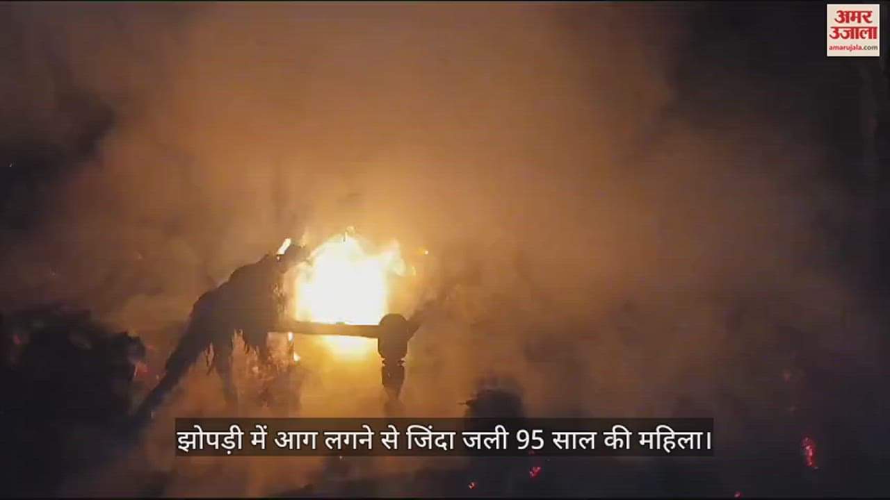 VIDEO : झोपड़ी में आग लगने से जिंदा जली 95 साल की महिला, परिवार से अलग रहती थी वृद्धा