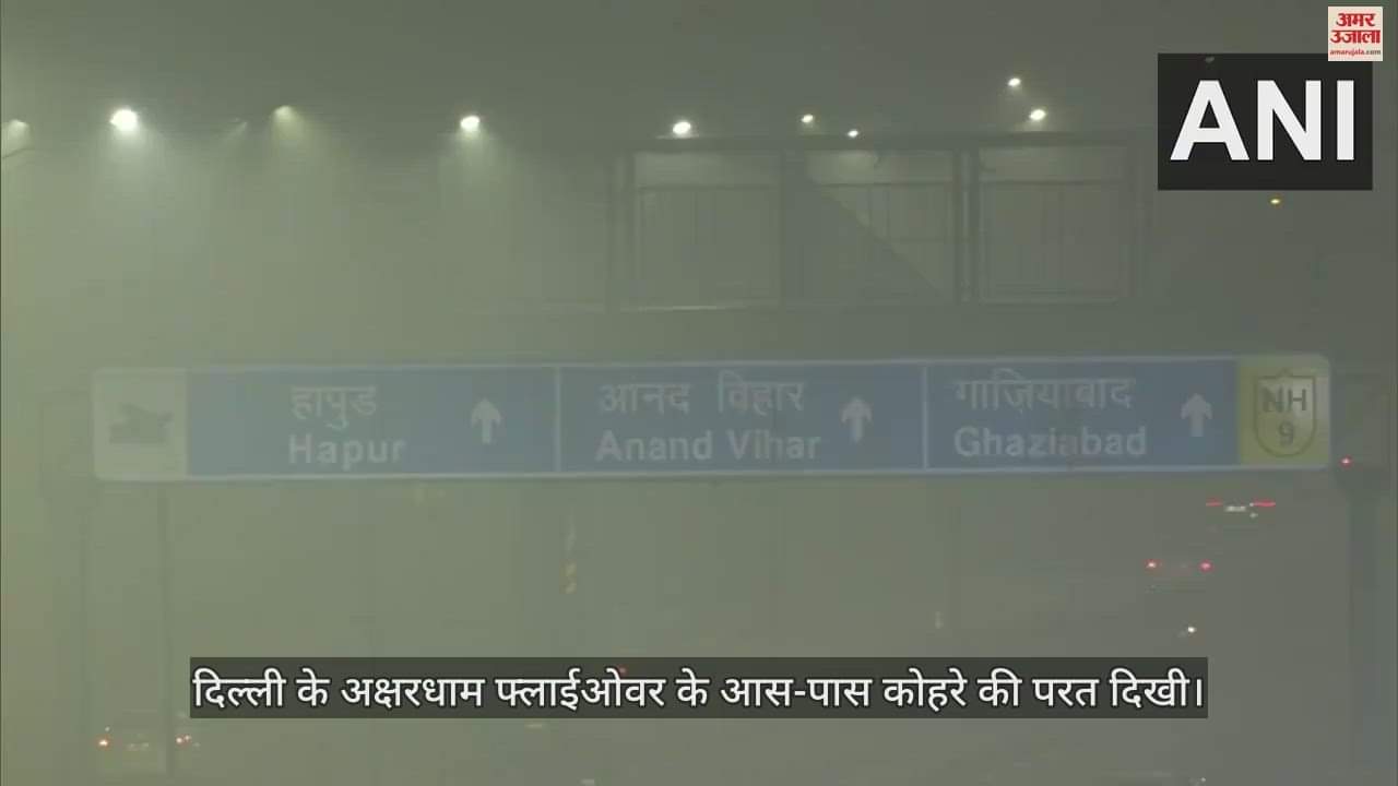 VIDEO : दिल्ली में ठंड के साथ छाया कोहरा, अक्षरधाम के पास कुछ ऐसा दिखा सुबह का नजारा