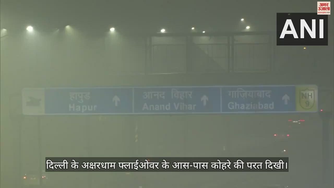 VIDEO : दिल्ली में ठंड के साथ छाया कोहरा, अक्षरधाम के पास कुछ ऐसा दिखा सुबह का नजारा