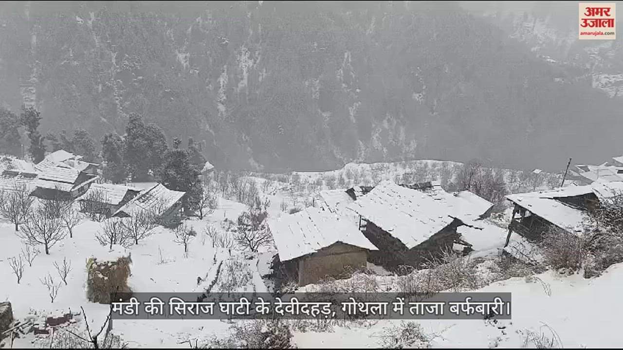 VIDEO : Fresh snowfall in Devidhad of Siraj valley of Mandi