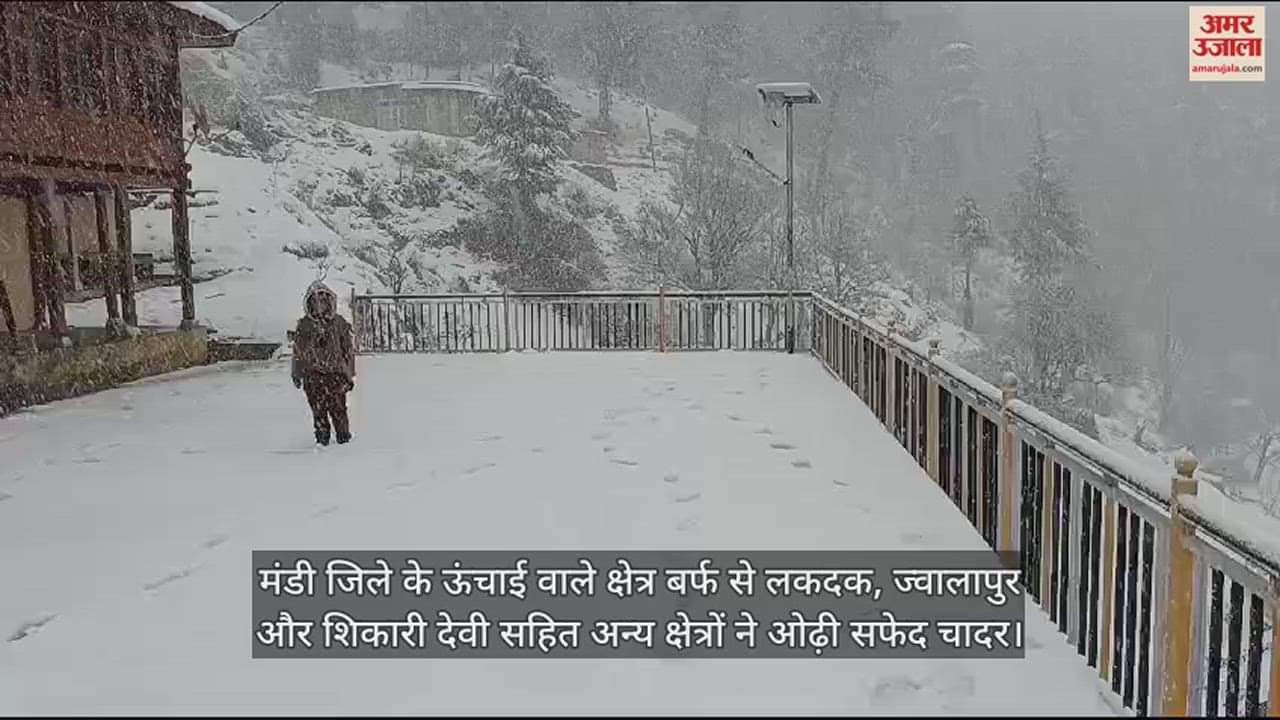 VIDEO : High altitude areas of Mandi district covered with snow, Jwalapur and Shikari Devi and other areas covered with white blanket.