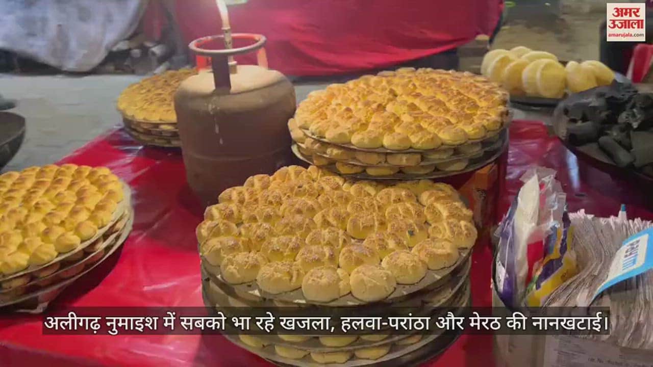 VIDEO : अलीगढ़ नुमाइश में सबको भा रहे खजला, हलवा-परांठा और मेरठ की नानखटाई