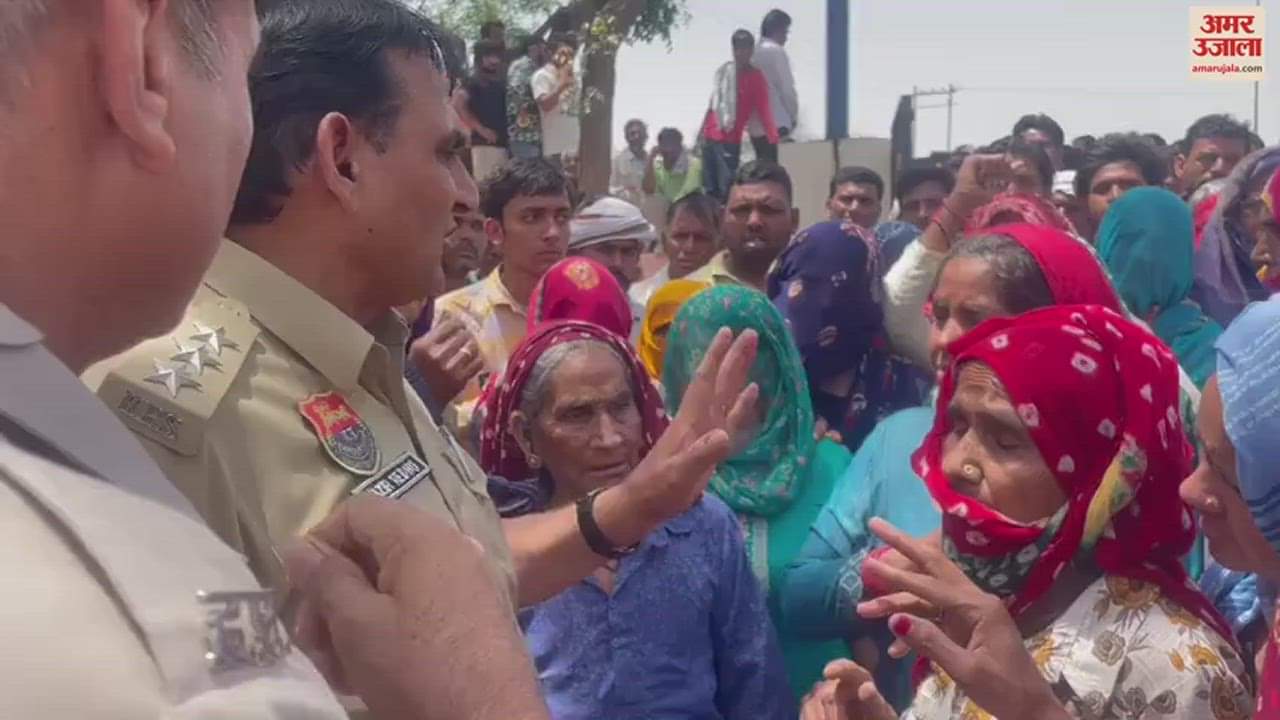 VIDEO : हिसार के अग्रोहा में हत्यारोपियों की गिरफ्तारी के लिए लोगों ने थाने का घेराव किया
