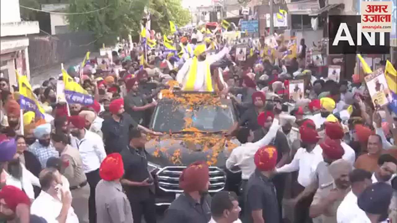 VIDEO : पंजाब के मुख्यमंत्री भगवंत मान ने रूपनगर में निकाला रोड शो, चलाया 'तेरे यार नू दबन नू फीरदे' गाना