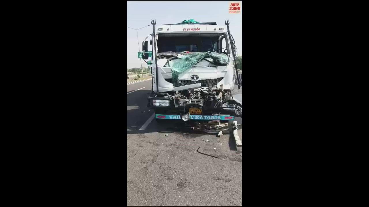 VIDEO : नारनौल में सड़क किनारे खड़े ट्रक को पीछे से मारी टक्कर, चालक की मौत