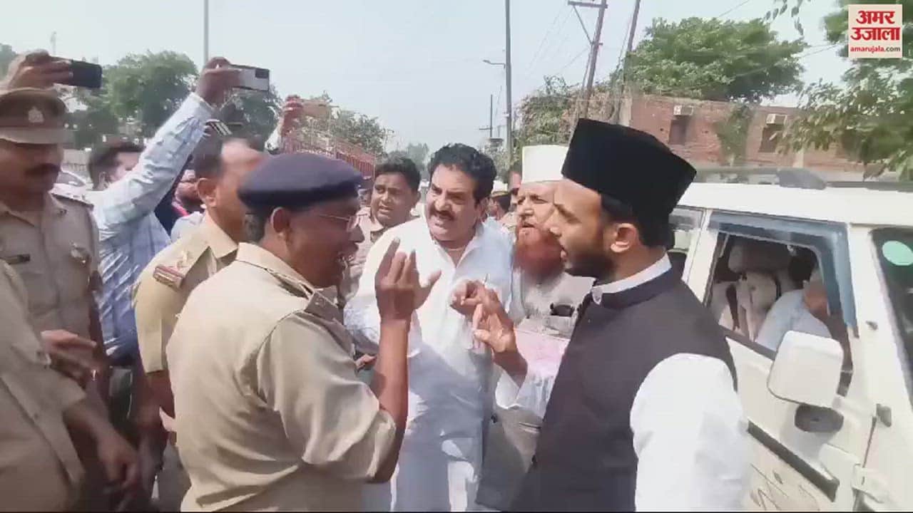 VIDEO : Amidst voting in Sambhal, spat between SP candidate Burq and police, attempt to detain former district president