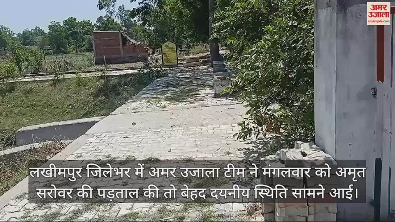 VIDEO : लखीमपुर खीरी के अमृत सरोवरों में सूख रहा पानी, कई तालाबों की दयनीय स्थिति