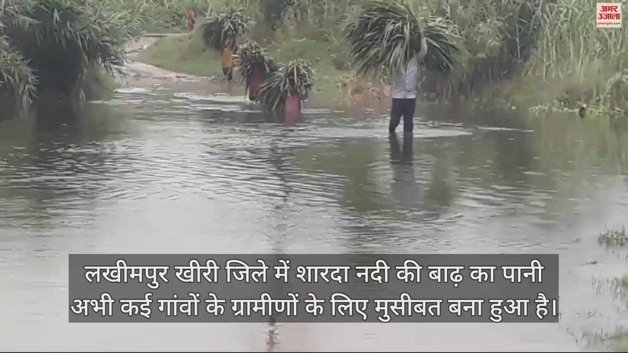 VIDEO : लखीमपुर खीरी में रपटा पुल पर बाढ़ का पानी, जान जोखिम में डालकर गुजरते हैं ग्रामीण