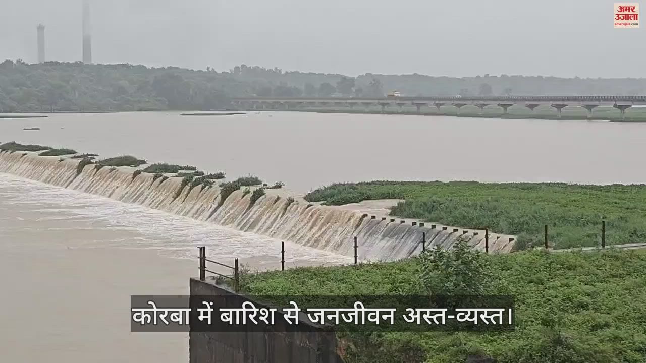 VIDEO : कोरबा में लगातार हो रही बारिश से जनजीवन अस्त-व्यस्त, नदी नाले सब जलमग्न