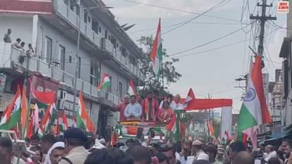 VIDEO : Tricolor march led by CM in Karnal