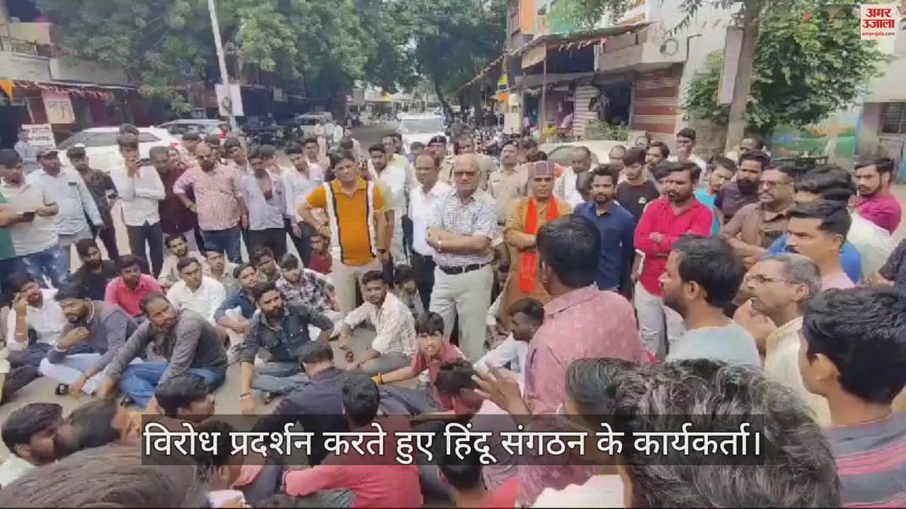 Cow calf dies due to collision with unknown vehicle, Hindu organization surrounds city council_watch video