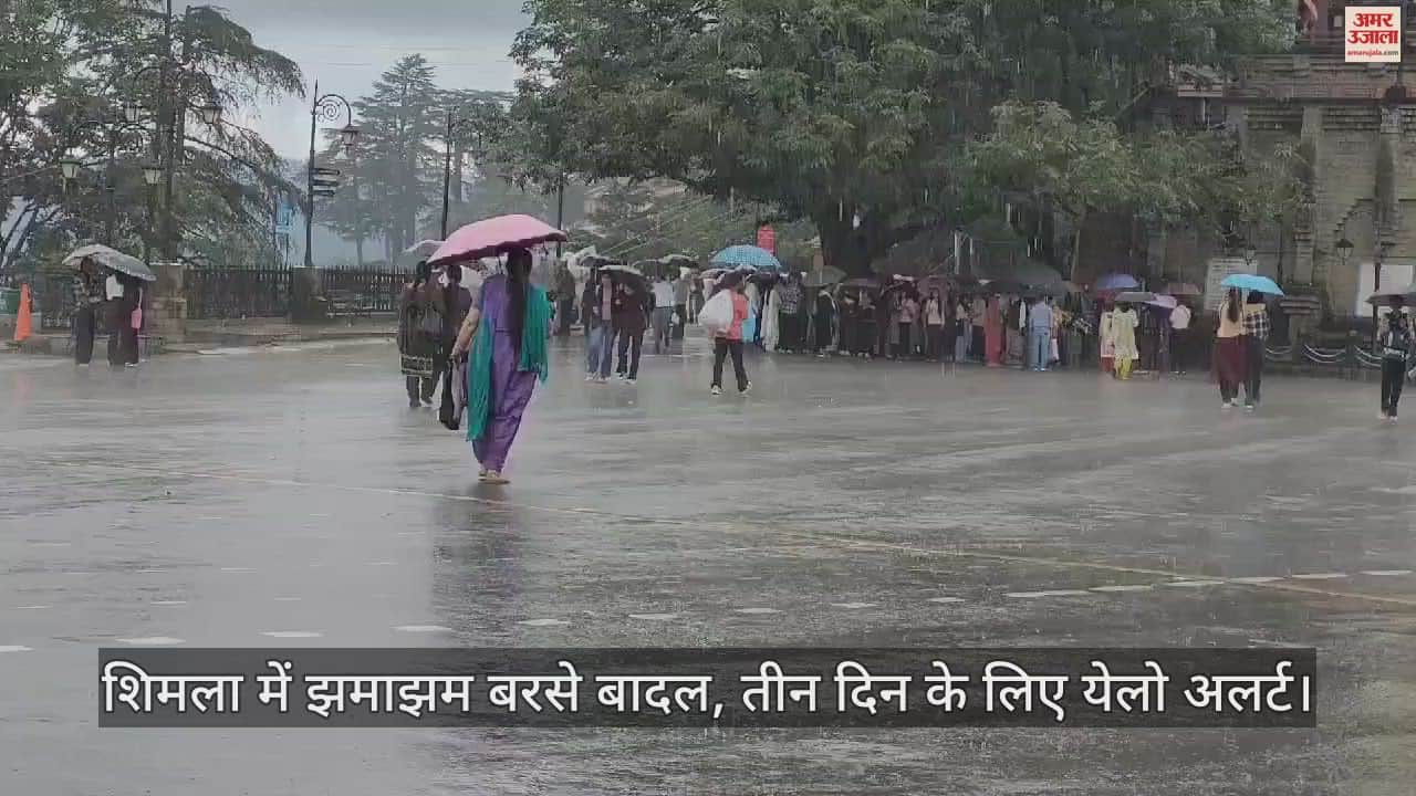 VIDEO : Heavy rain in Shimla, yellow alert for three days