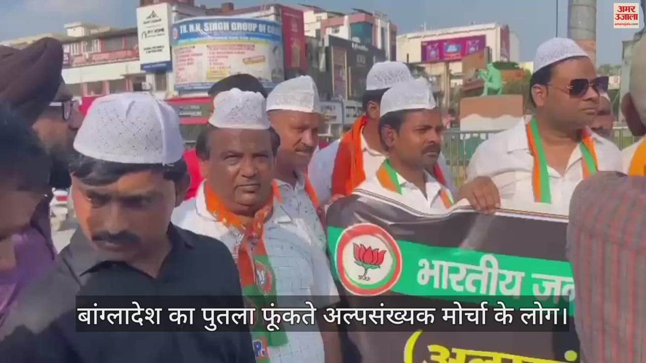 VIDEO : Prayagraj: March taken out to protest against atrocities on Hindus in Bangladesh, effigy burnt