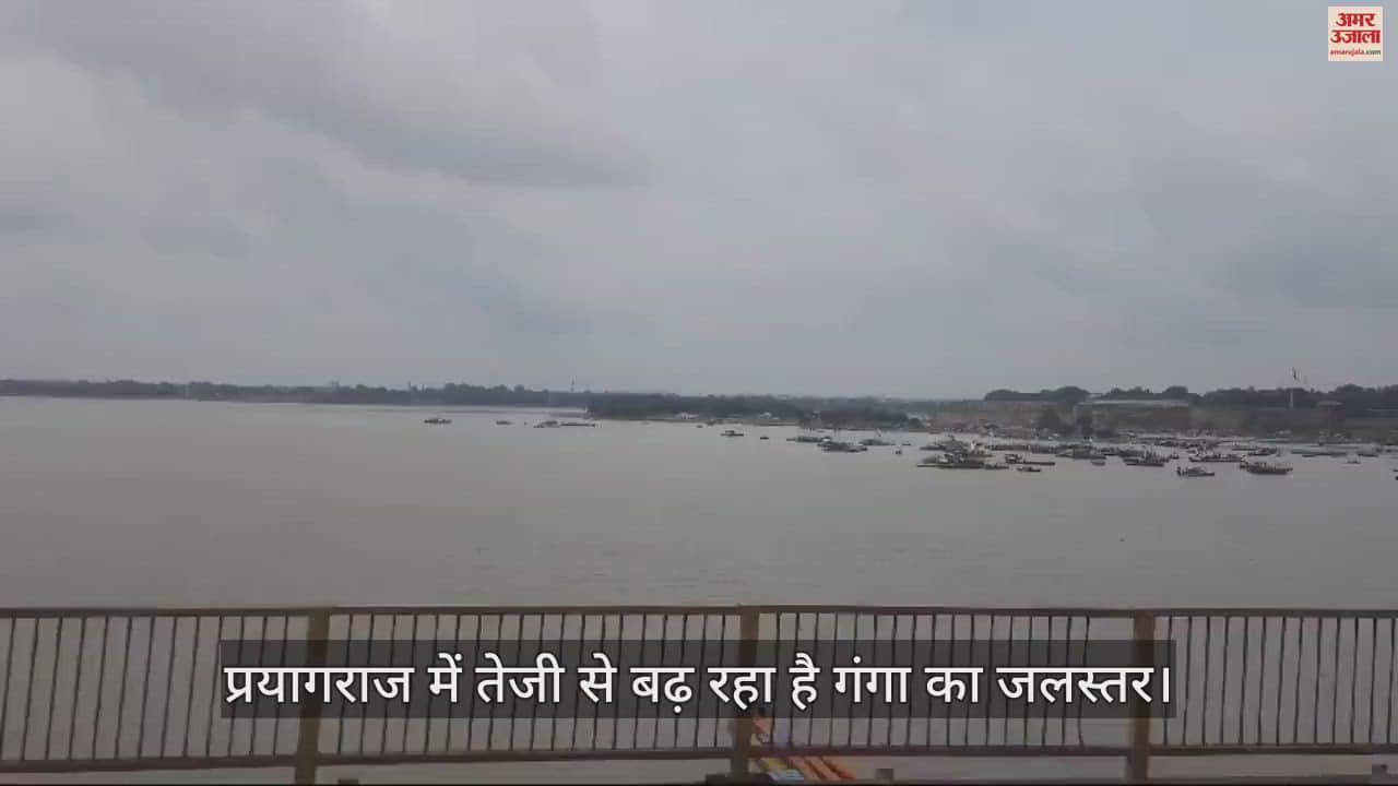 VIDEO : Prayagraj: The water level of Ganga-Yamuna started rising again, Yamuna crossed 80 meters, increase of 1.25 meter in 24 hours.