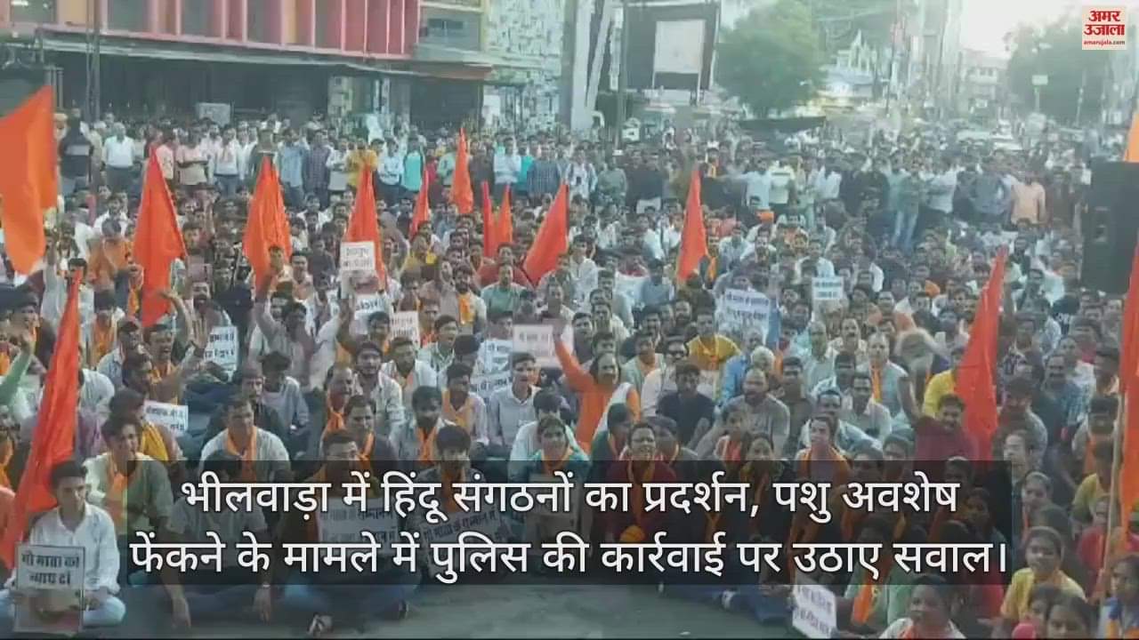 protest bhai Hindu organisation ine Bhilwada question red on polish action case off throwing cow teail