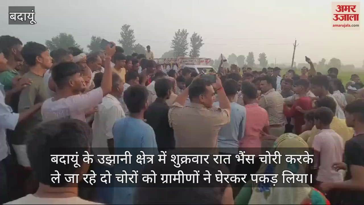 VIDEO : बदायूं के उझानी में ग्रामीणों ने भैंस चोरों को पकड़कर पीटा, भीड़ का गुस्सा देख सहमे अफसर