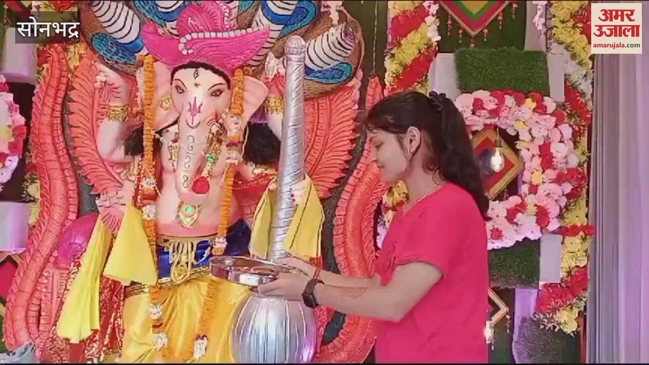VIDEO : Ganpati Bappa Morya... Puja pandals resonated pandals decorated at three places in Robertsganj