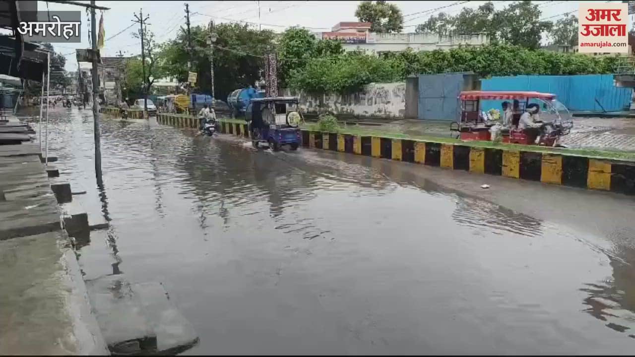 VIDEO : Rain became a disaster in Amroha, roof of a house collapsed, poles and trees broke somewhere