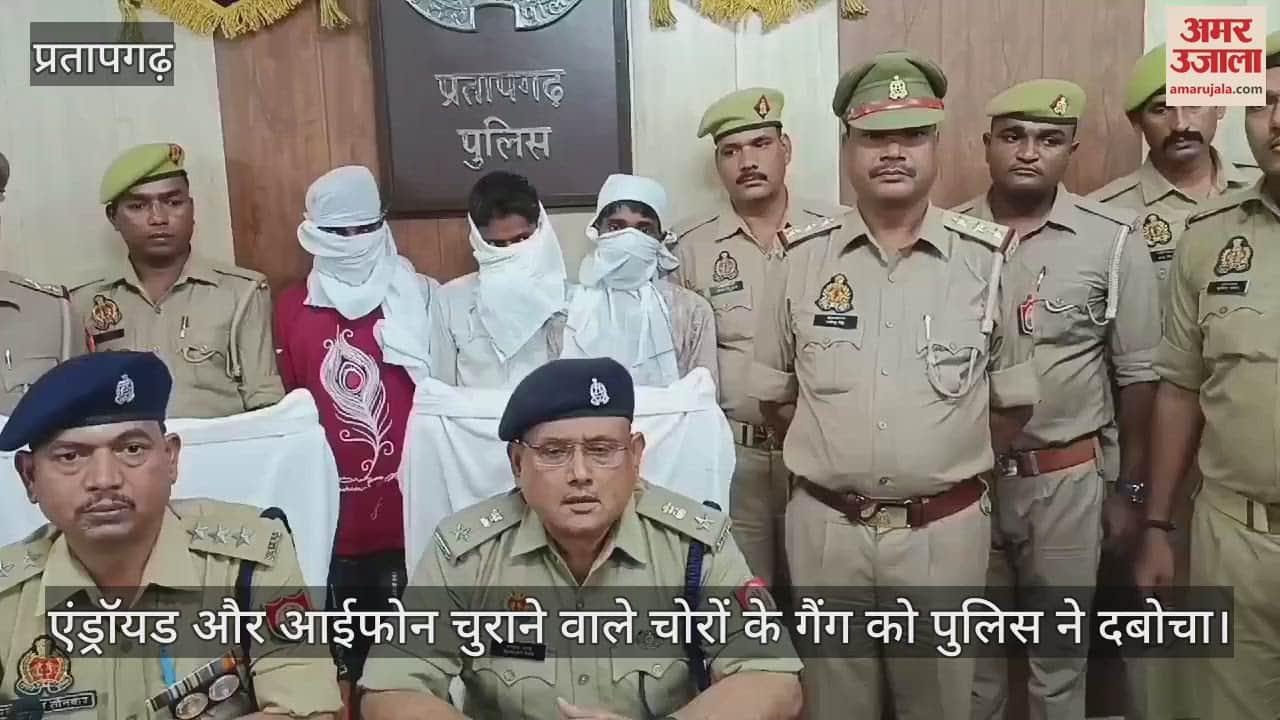 VIDEO : Pratapgarh: Gang of inter-district thieves caught by police, 40 Androids and iPhones recovered, had stolen from Mauaima.