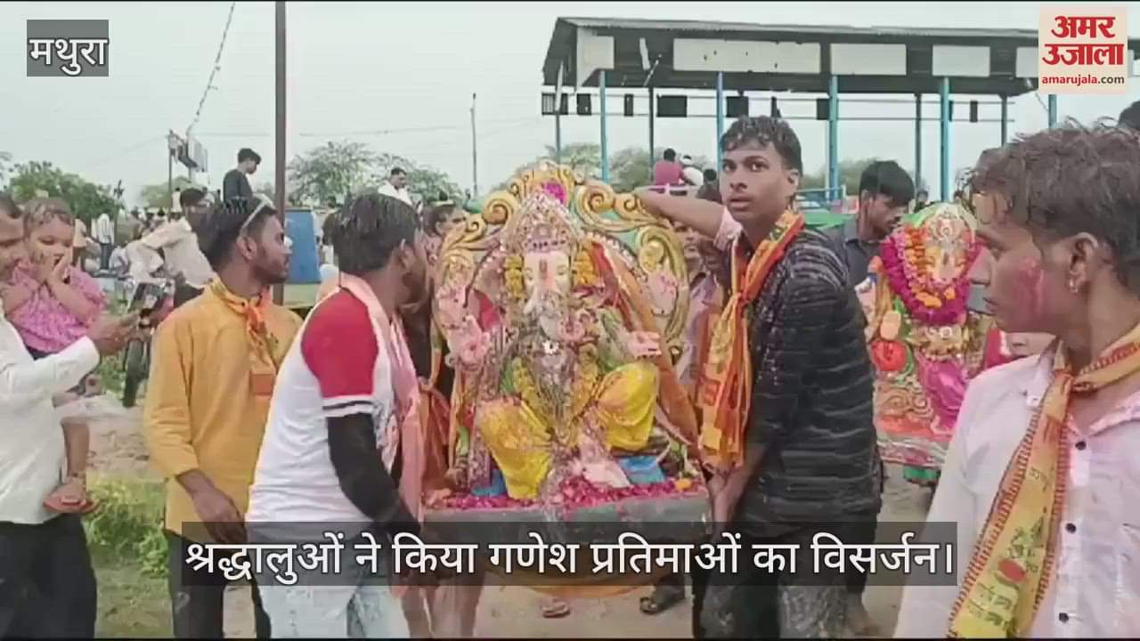VIDEO : बैंडबाजा और डीजे की धुन पर थिरकते हुए श्रद्धालुओं ने किया गणेश प्रतिमाओं का विसर्जन