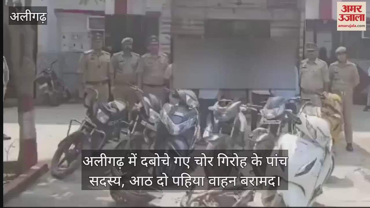 VIDEO : अलीगढ़ में दबोचे गए चोर गिरोह के पांच सदस्य, आठ दो पहिया वाहन बरामद