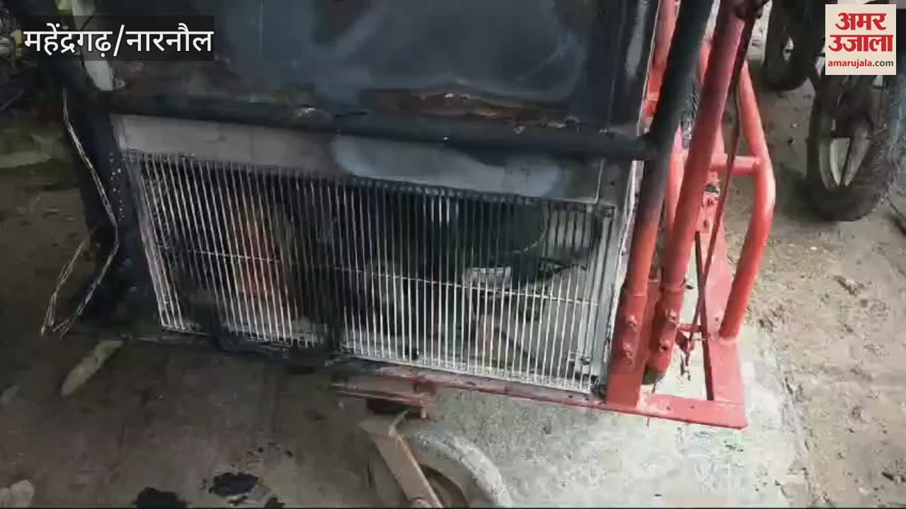 VIDEO : कनीना में जूस कॉर्नर में लगी आग, लाखों का सामान जलकर राख
