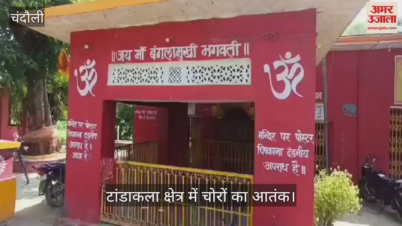 VIDEO : Thieves attack Chandauli temple