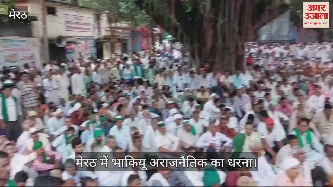 VIDEO : In Meerut, BKU Apolitical raised the problems of farmers by reaching the Collectorate and staged a sit-in