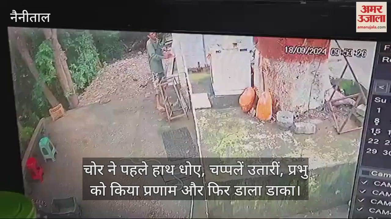 VIDEO : भगवान के घर चोरी, चोर ने पहले हाथ धोए, चप्पलें उतारीं, प्रभु को किया प्रणाम; फिर डाला डाका